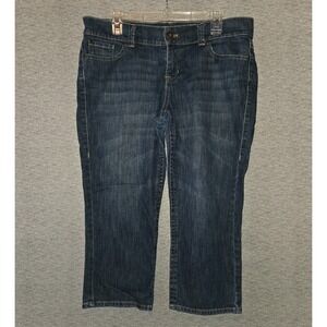 New York & Company Platinum Capri Jeans Women's 12 Blue Denim Pants Stretch